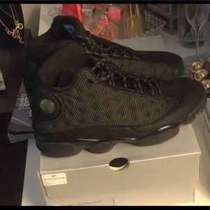 Jordan Retro 13 all Black Suede shoes
